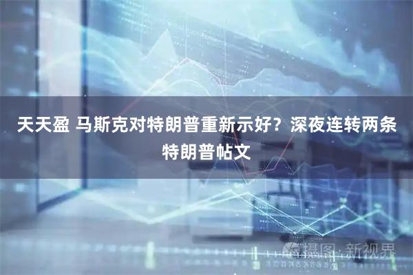 天天盈 马斯克对特朗普重新示好？深夜连转两条特朗普帖文